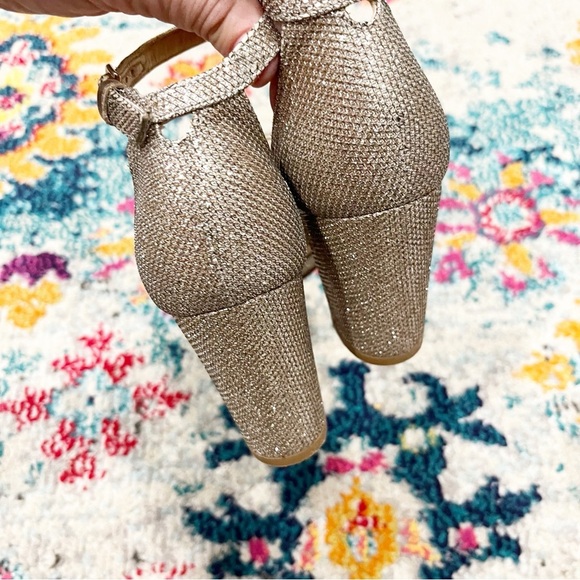 Stuart Weitzman Sandals Women's 7 Nudistcurve 75 Block Heel Gold Platino - Picture 6 of 8